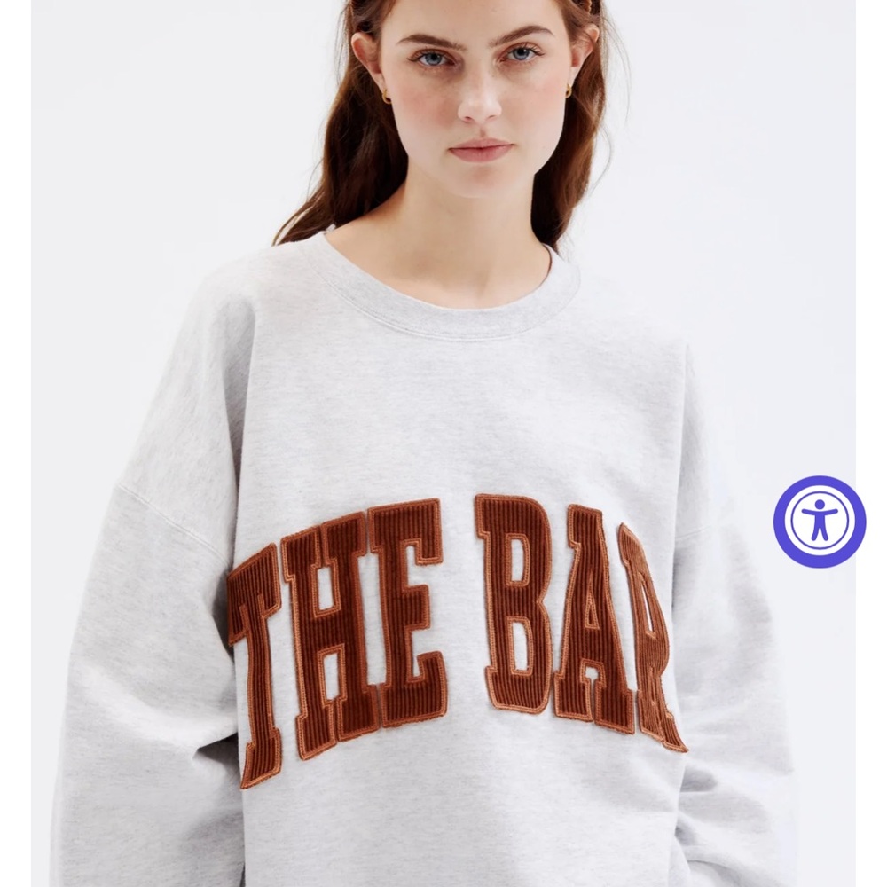 Gray Sweatshirt with Brown Lettering